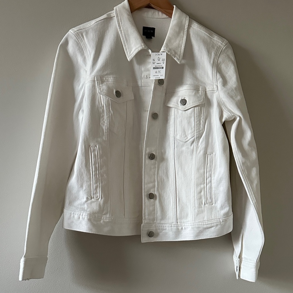 J. Crew Factory White Denim Jacket - Women's